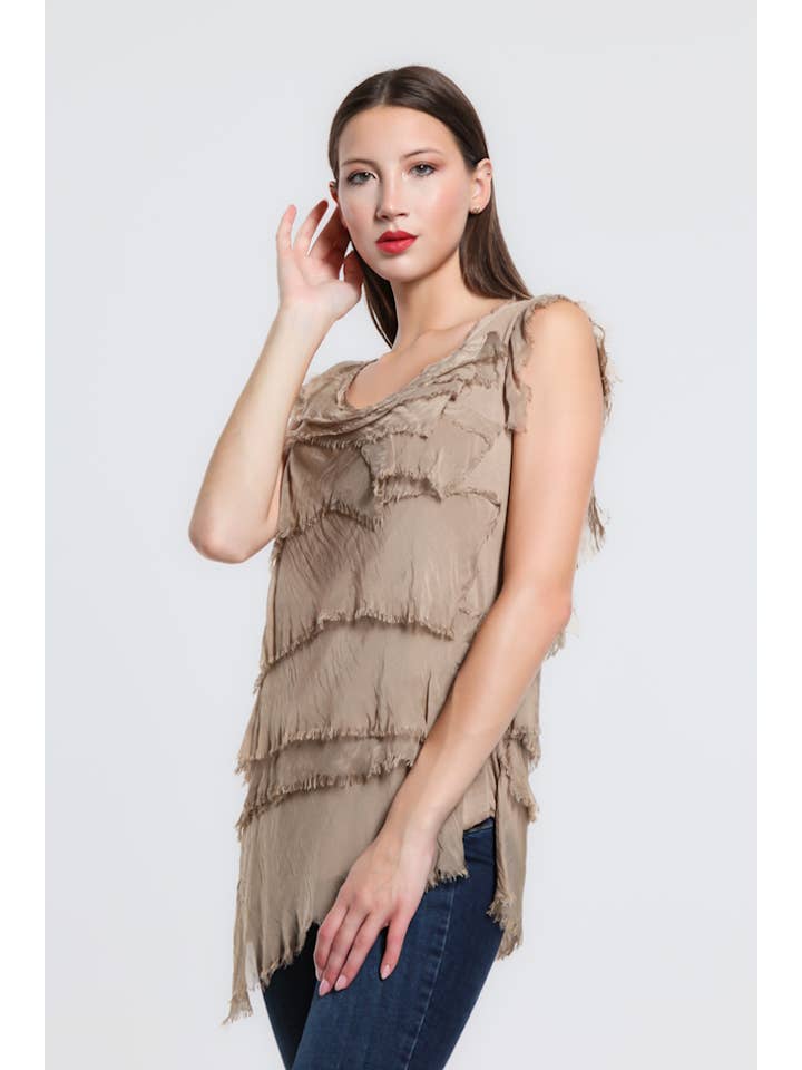 TINA Stephens Italy/Tees By Tina - Wholesale Blouse - Women's - Arianna Silk Ruffle Top (BT205)26