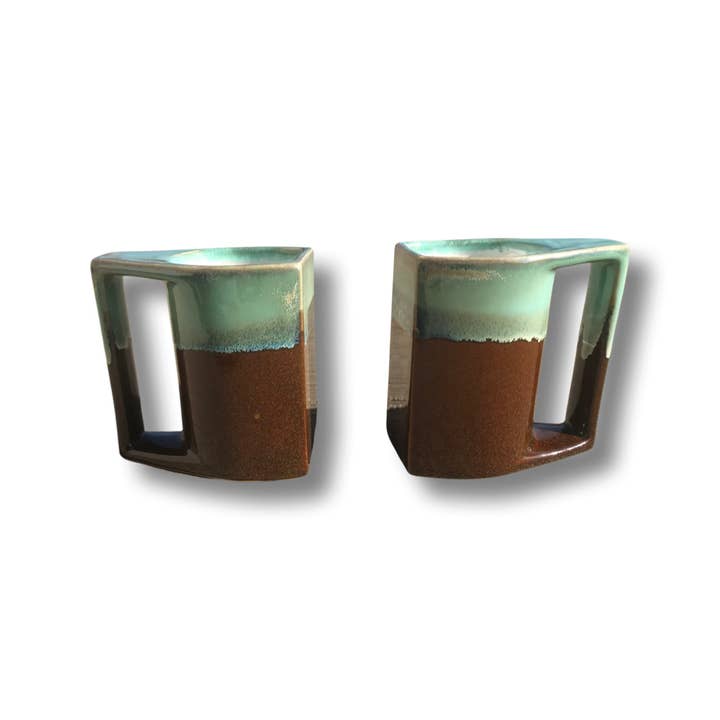 Galleyware - Wholesale Coffee Mug - Brown/Seafoam Glazed Artisan Mugs (Coklat Glossy Melt)