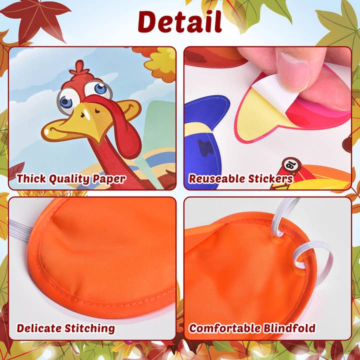 Fun Little Toys – wholesale Toy set – Kids – Thanksgiving Pin The Hat On The Turkey Game Kit