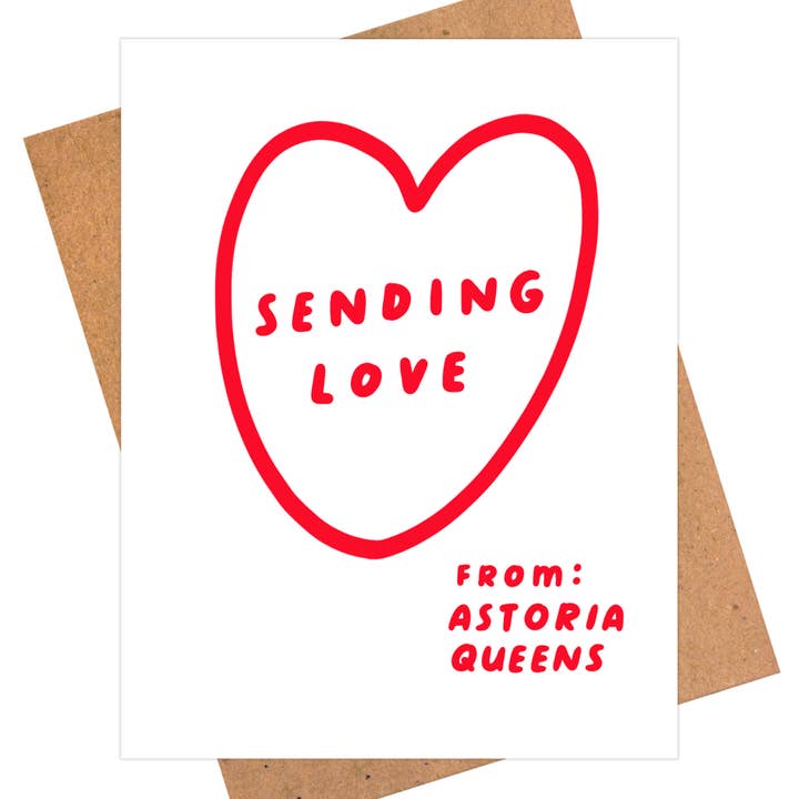 Cartolina d'Amore di Astoria, Saluti dal Quartiere di Queens NYC per la vendita all'ingrosso da parte di iej studio