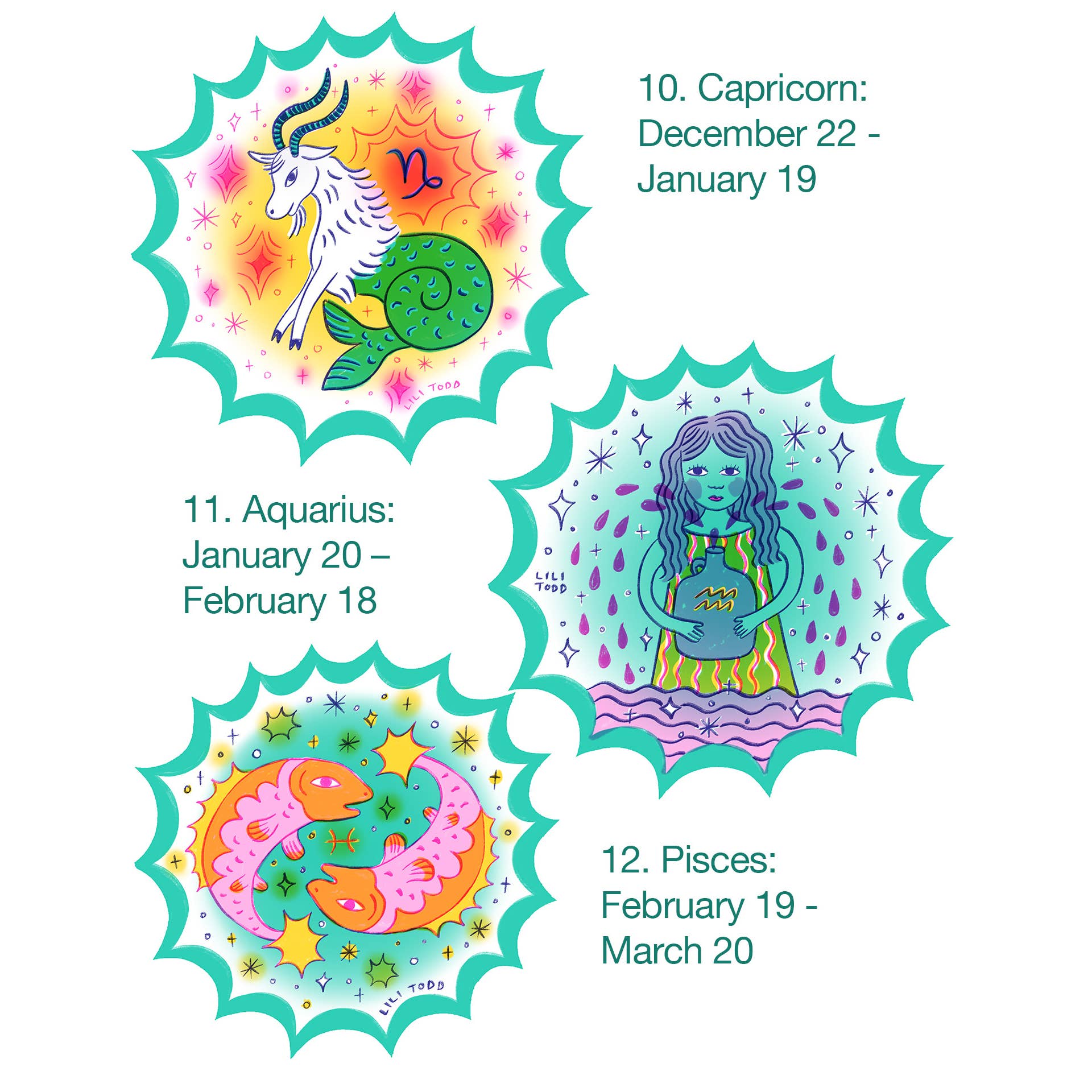 Lili Todd Art - Wholesale Sticker - Leo sterrenbeeld vinyl sticker5