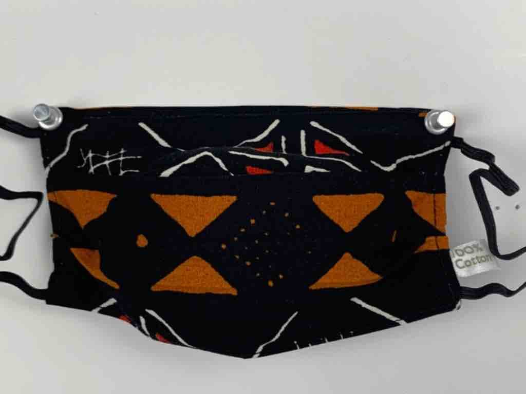 The Niger Bend - Wholesale Non-Medical Disposable Mask - 100% Cotton Dutch Wax Print Ghanaian African Mudcloth Face Mask1