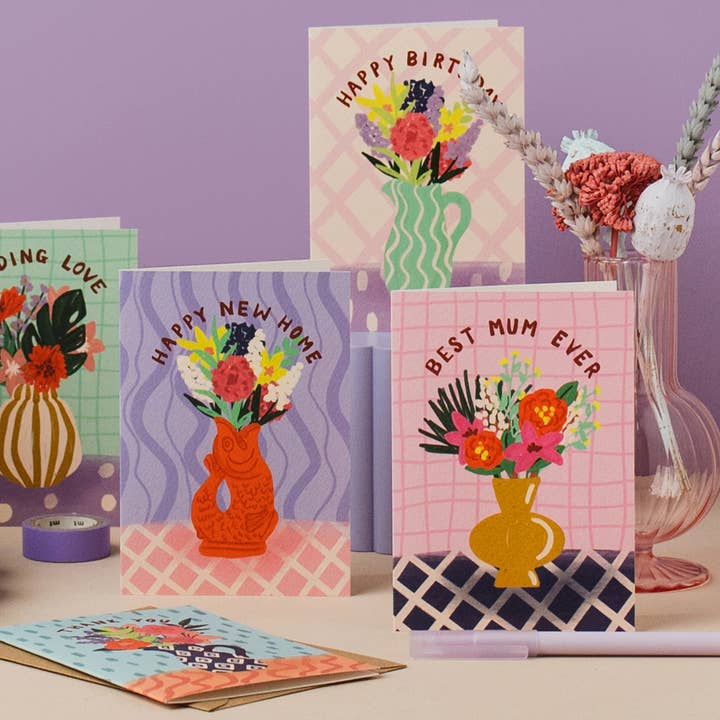 Jessie Maeve Studio – wholesale Mother’s Day card – Chic Vases Best Mum Ever Card