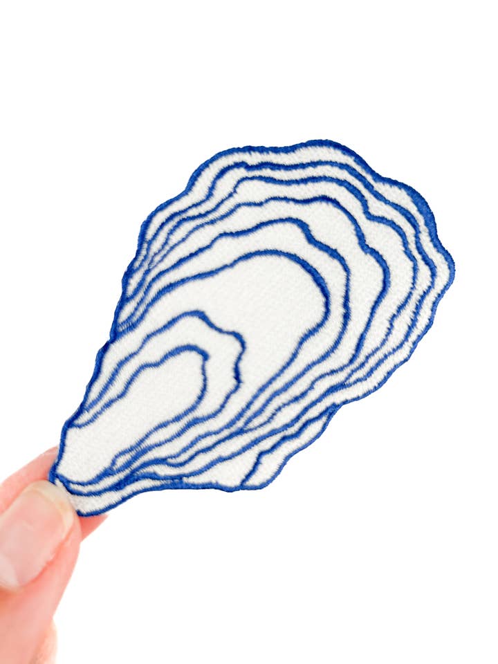 Oyster Patch | Coastal Embroidered Iron On Patch | Nautical for wholesale by Field Trip Threads