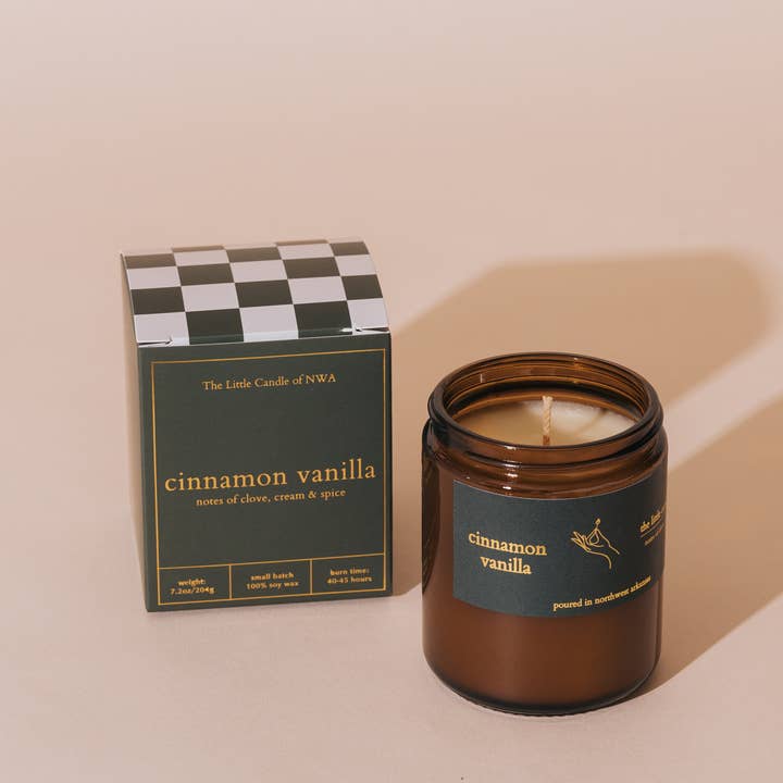 The Little Candle of NWA - Wholesale Jar/Filled Candle - Cinnamon Vanilla0