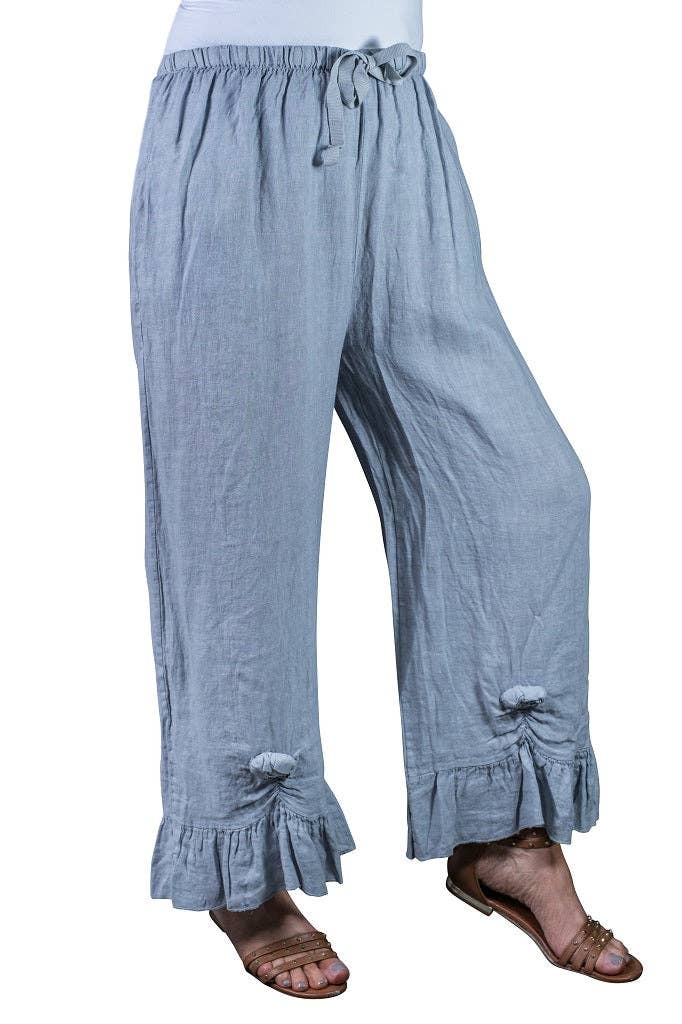 TINA Stephens Italy/Tees By Tina - Venta al por mayor Pantalones - Mujer - Pantalón de lino Desiree Rosette hasta el tobillo (PL158)6