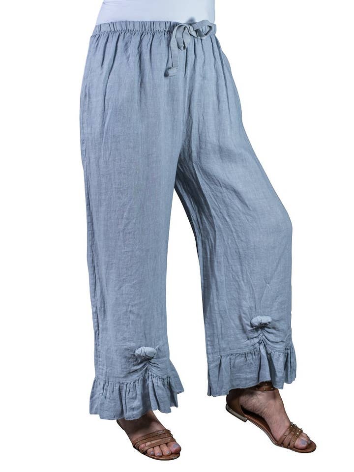 TINA Stephens Italy/Tees By Tina - Venta al por mayor Pantalones - Mujer - Pantalón de lino Desiree Rosette hasta el tobillo (PL158)6