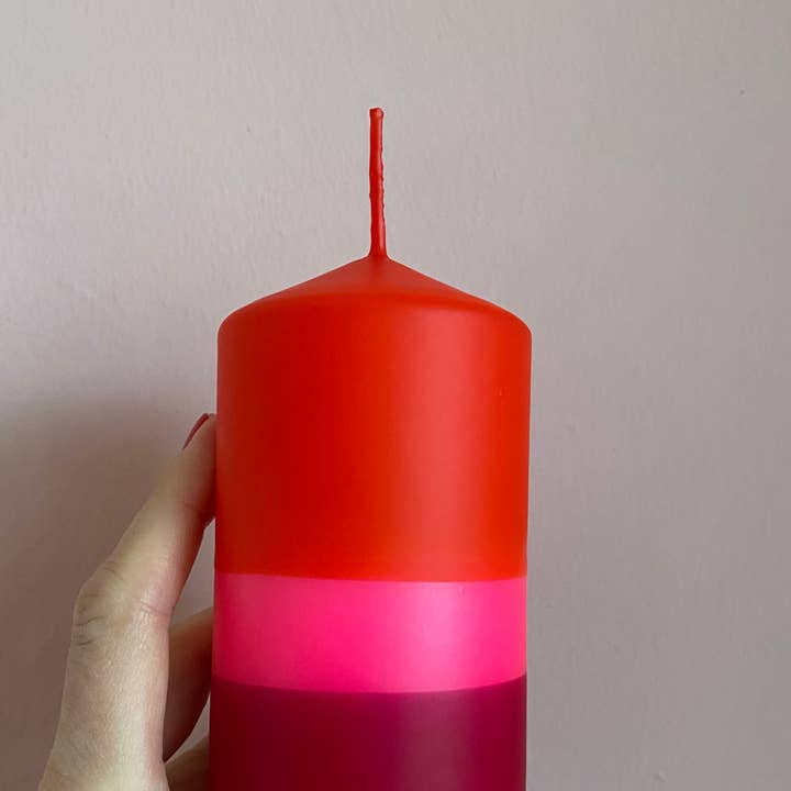 Bougie cylindrique M - bordeaux / rose / rouge pour la vente par DIPDIP candles