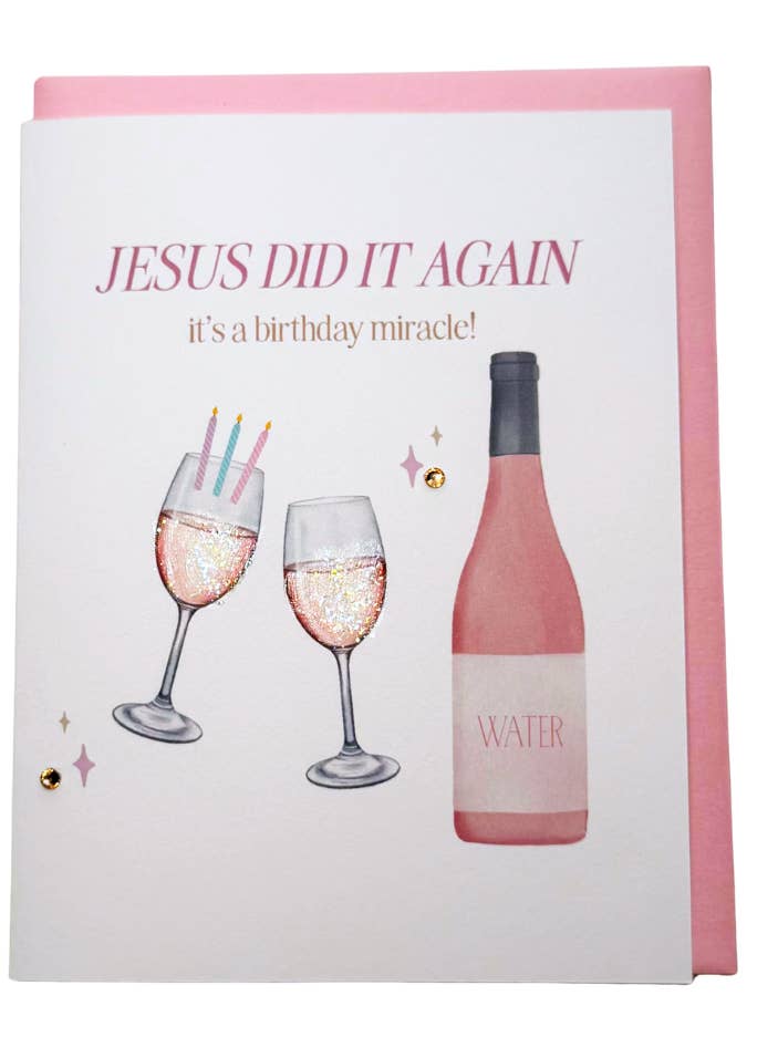 "Geburtstagskarte 'Wasser zu Wein'" für den Großhandel von Lavender Vines