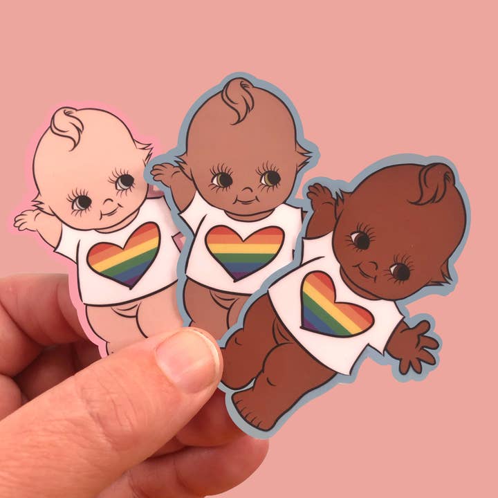 Pride Kewpie StickerĀ for wholesale by Cosmic Flower