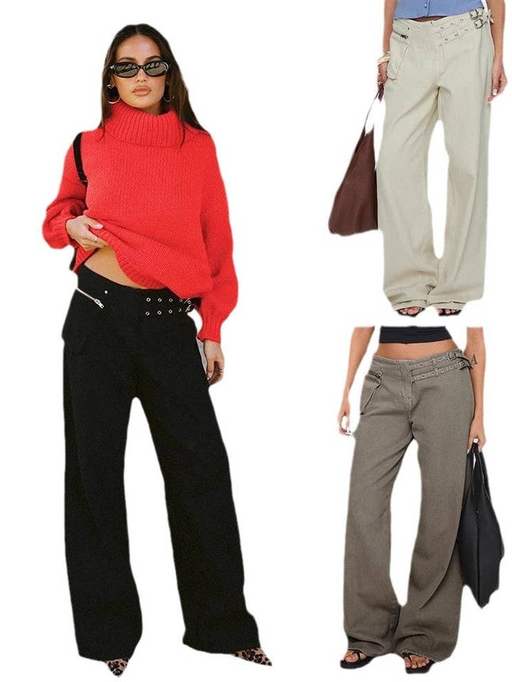 Marayn - Wholesale Pants – Women's - Chic 2025 Streetwear Adjustable Waist Cargo Pants5