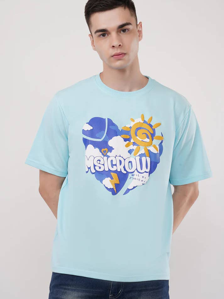 Msicrow Roundneck Half Sleeve Oversized T-Shirt for wholesale by Colourjoylondon