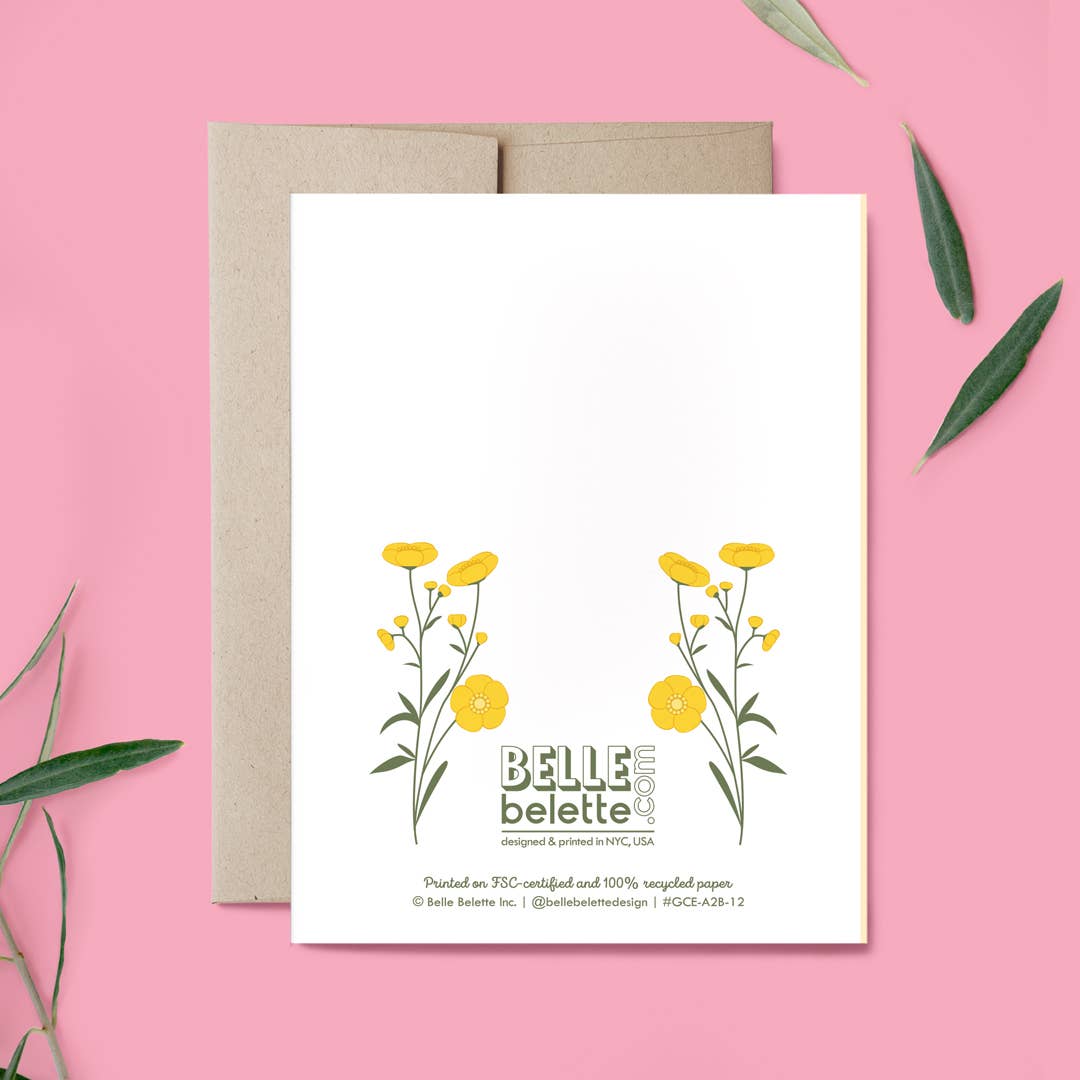 Belle Belette - Wholesale Everyday Greeting Card - Scandinavian Wildflowers Everyday Card1