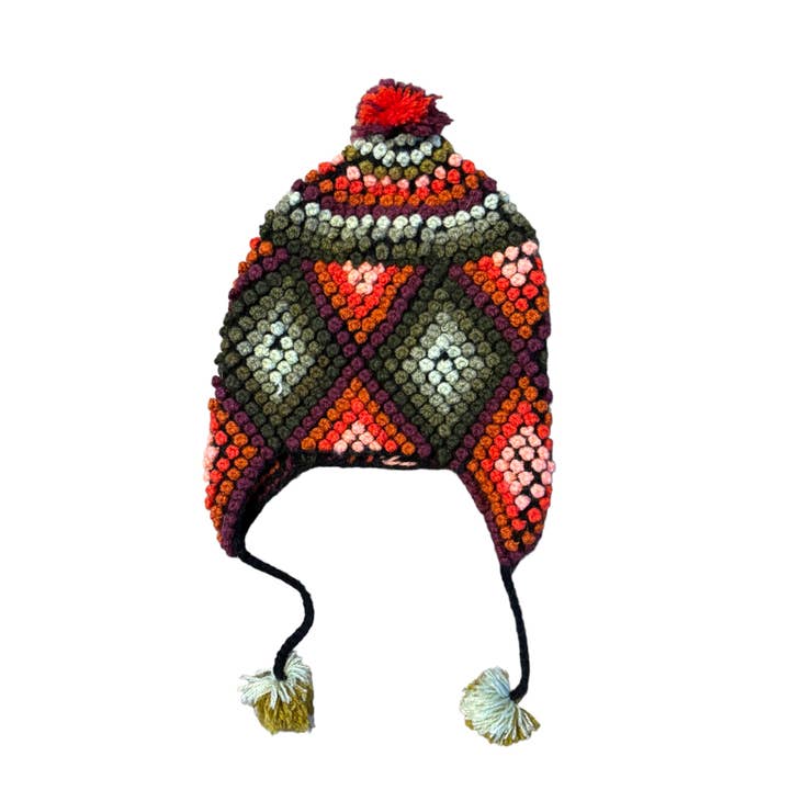Zoe Artcrafts – Großhandel Beanie – Unisex – Peruanische Unisex-Mütze, Wollmütze, Winterohrschutz