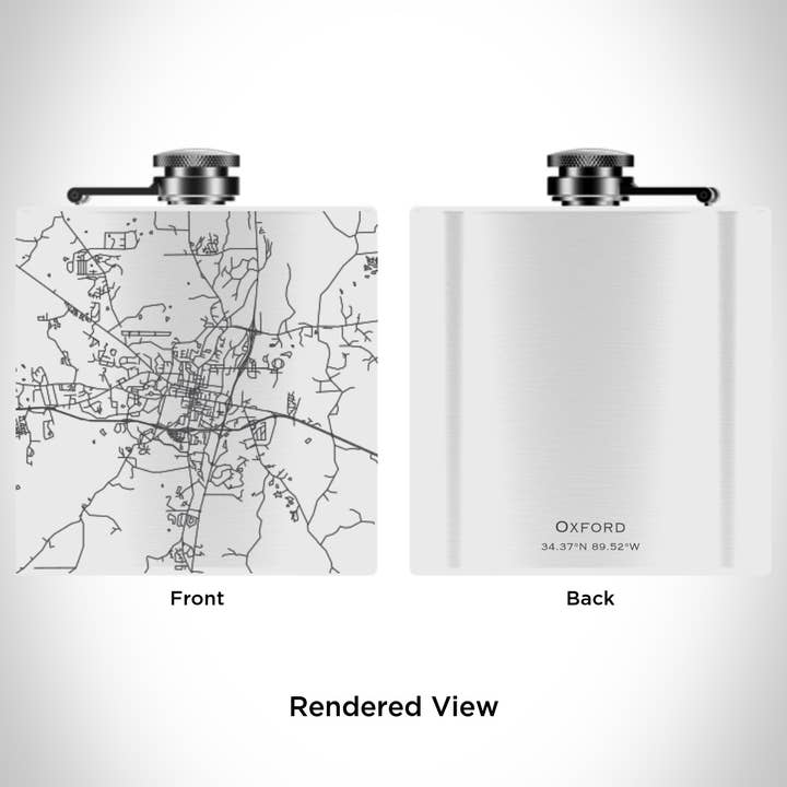 JACE.design - Wholesale Flask - Oxford MS Map Hip Flask in Matte White1