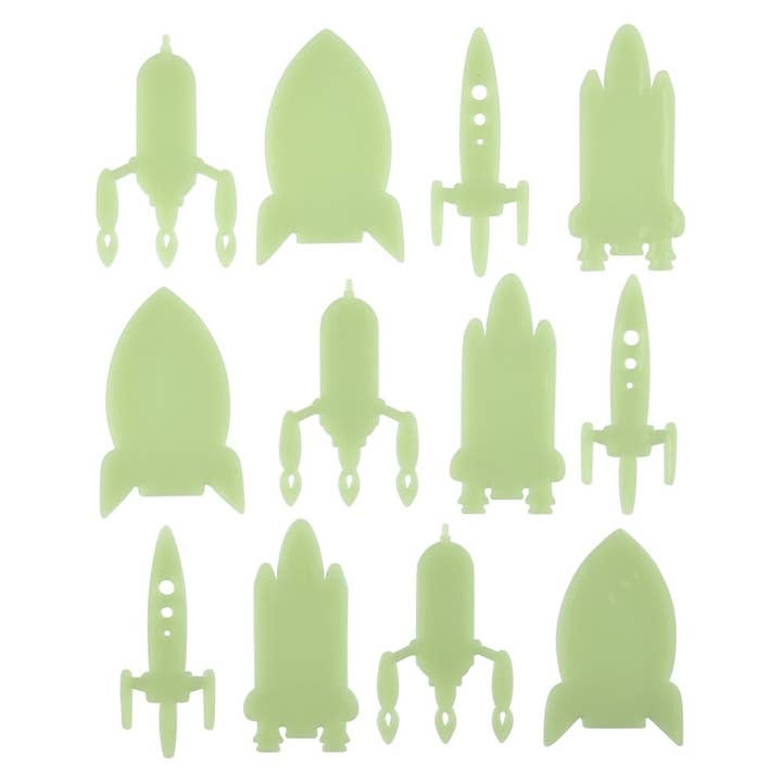 La Luna Bella - Toys - Wholesale Classic Toy - Kids - Glow In Dark Space Rocket Stickers 24ct - LLB Toys1