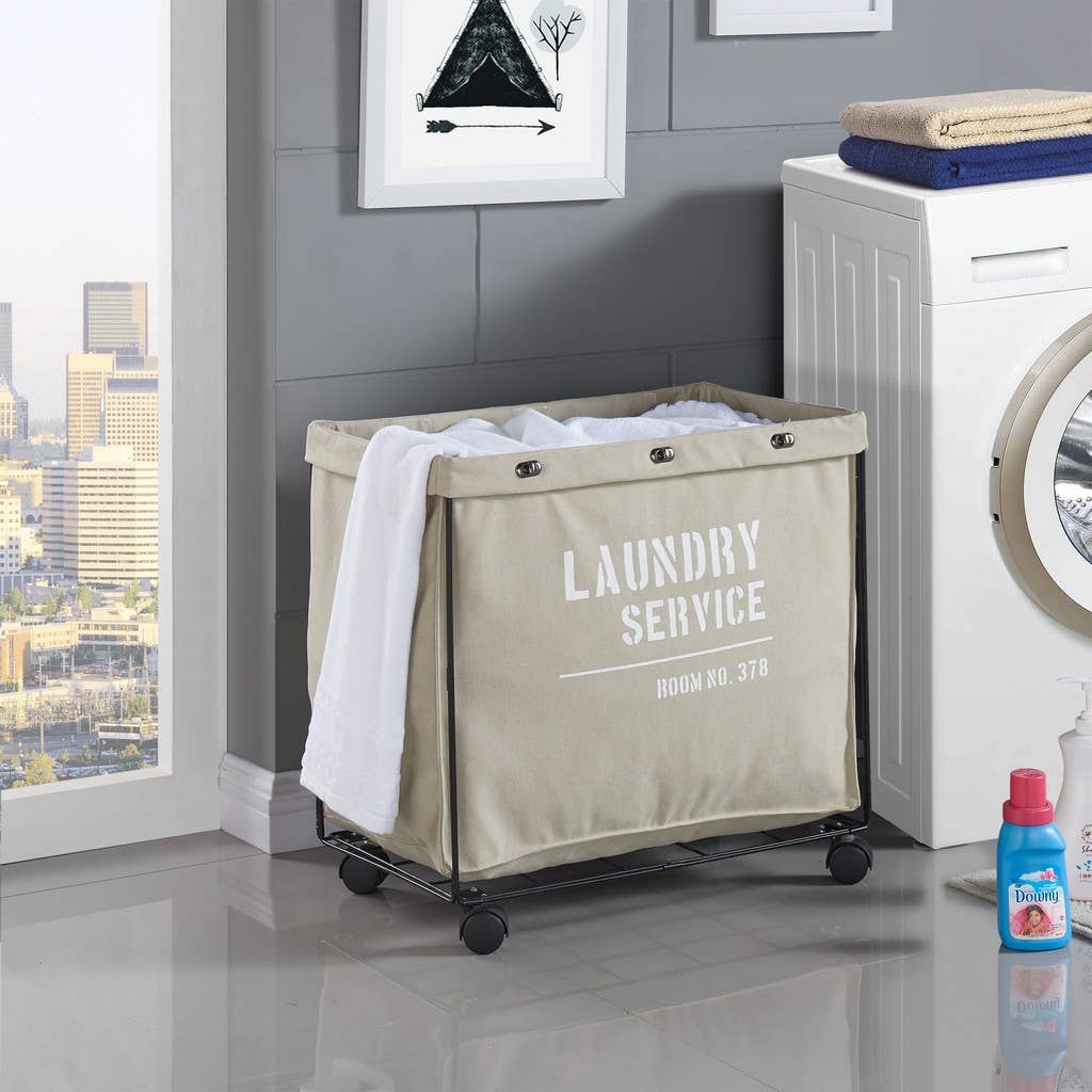 Danya B - Wholesale Laundry Hamper - Army Canvas Laundry Hamper on Wheels5