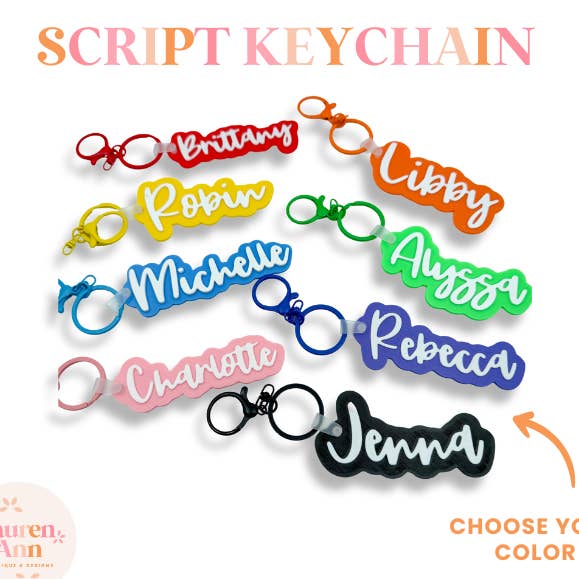 Personlig nyckelring med skräddarsytt namn för wholesale av Lauren Ann Boutique & Designs