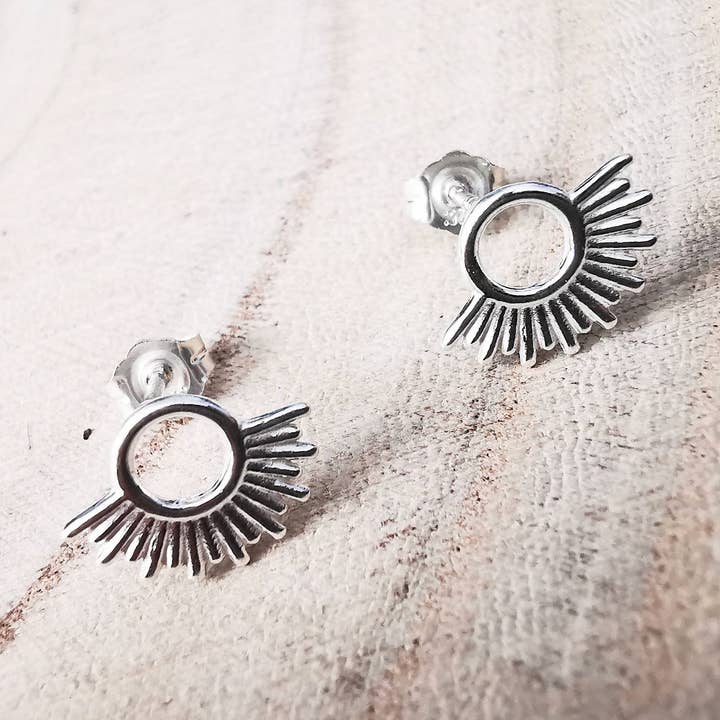 Sterling Silver Sundial Stud Earrings for wholesale by Sophellie Jewellery