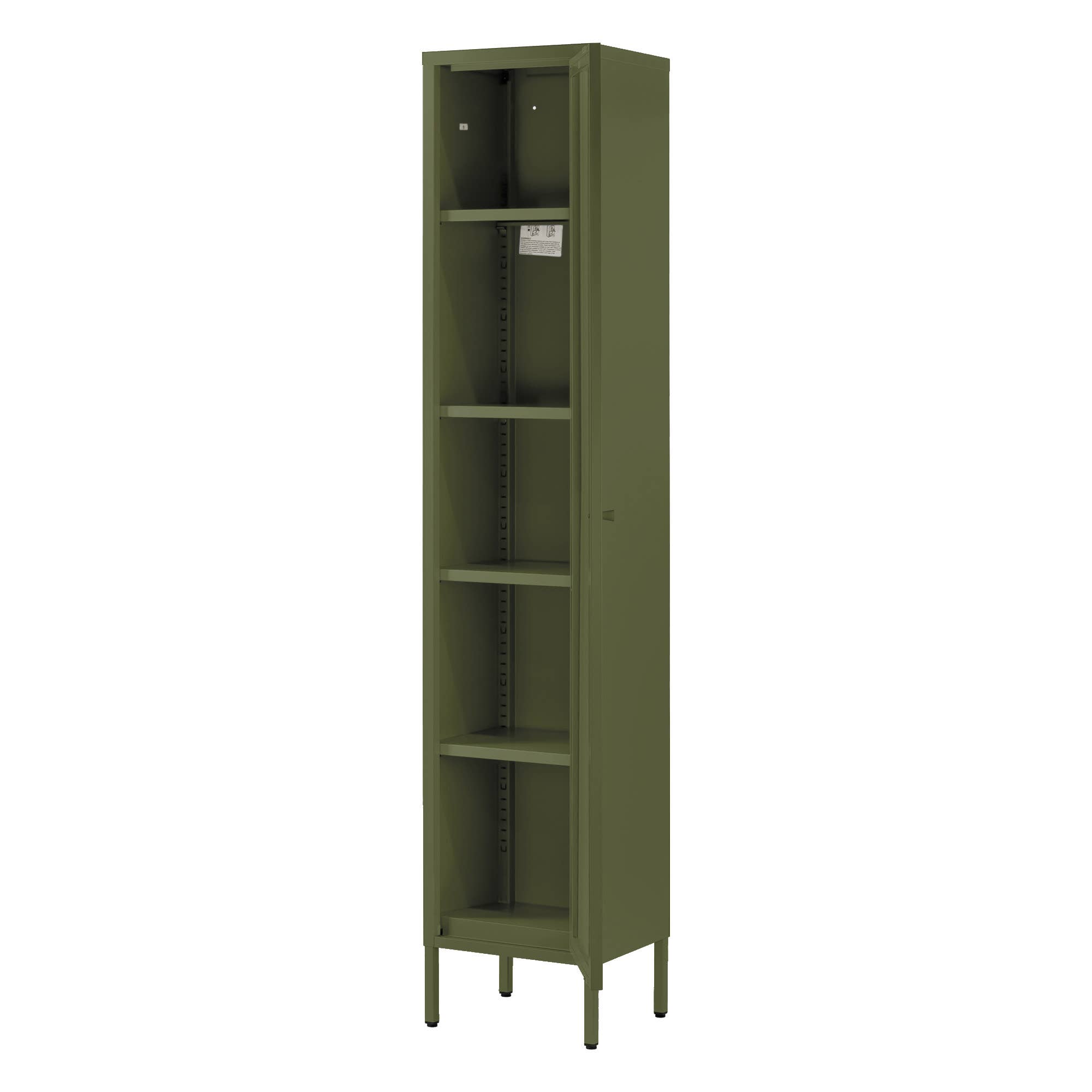 Glamour Home - Wholesale Bookcase - Avis 71-inch Dark Green Metal Cabinet with Clear Door5