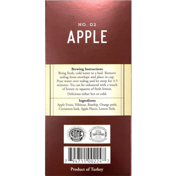 Galil Brands – Sacos de chá por atacado – Chá de Ervas de Maçã | Sacos de Chá 20' | 1.41 oz | Galil2