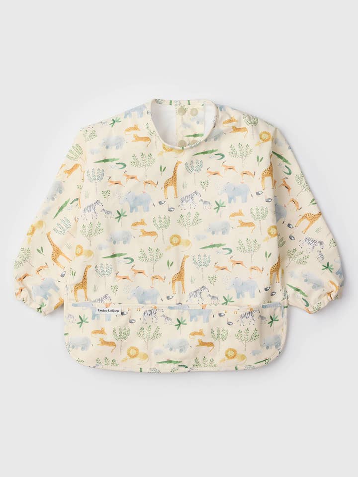 Long Sleeve Bib - Safari Jungle for wholesale by Loulou Lollipop