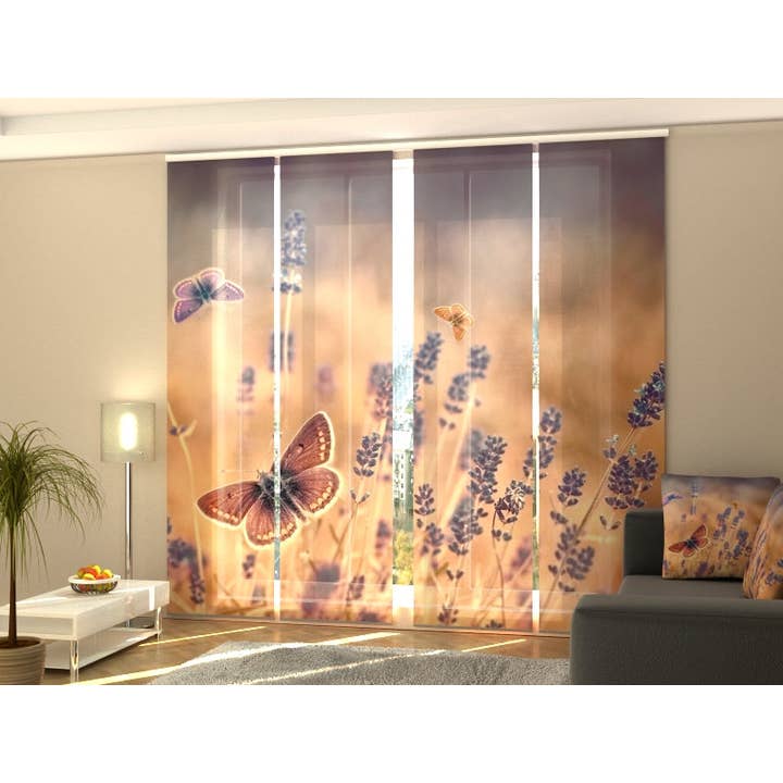 Set of 4 Butterfly Panel Curtains on Lavender for wholesale by IlyDecor