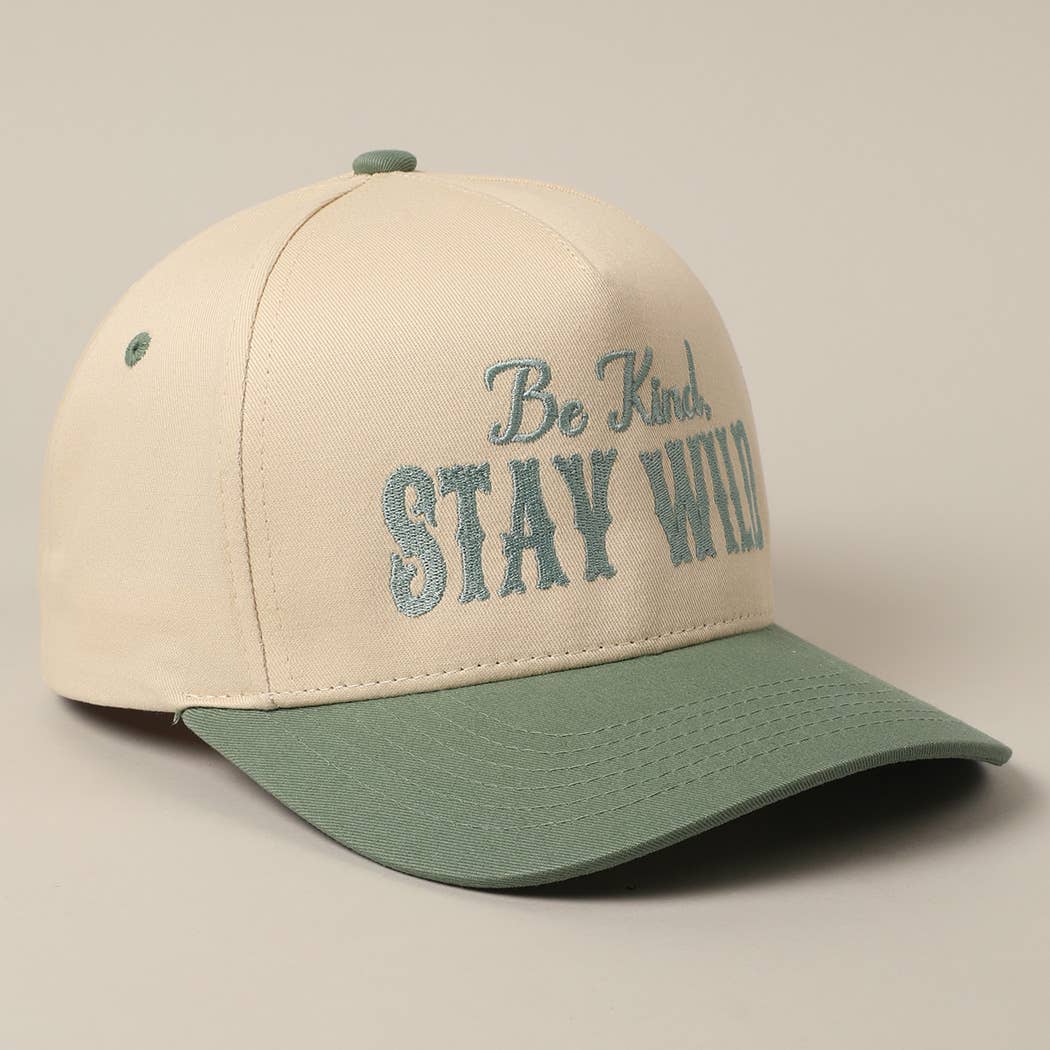 Fashion City - Wholesale Trucker Hat - Unisex - Be Kind Stay Wild Lettering Embroidery Trucker Hat20