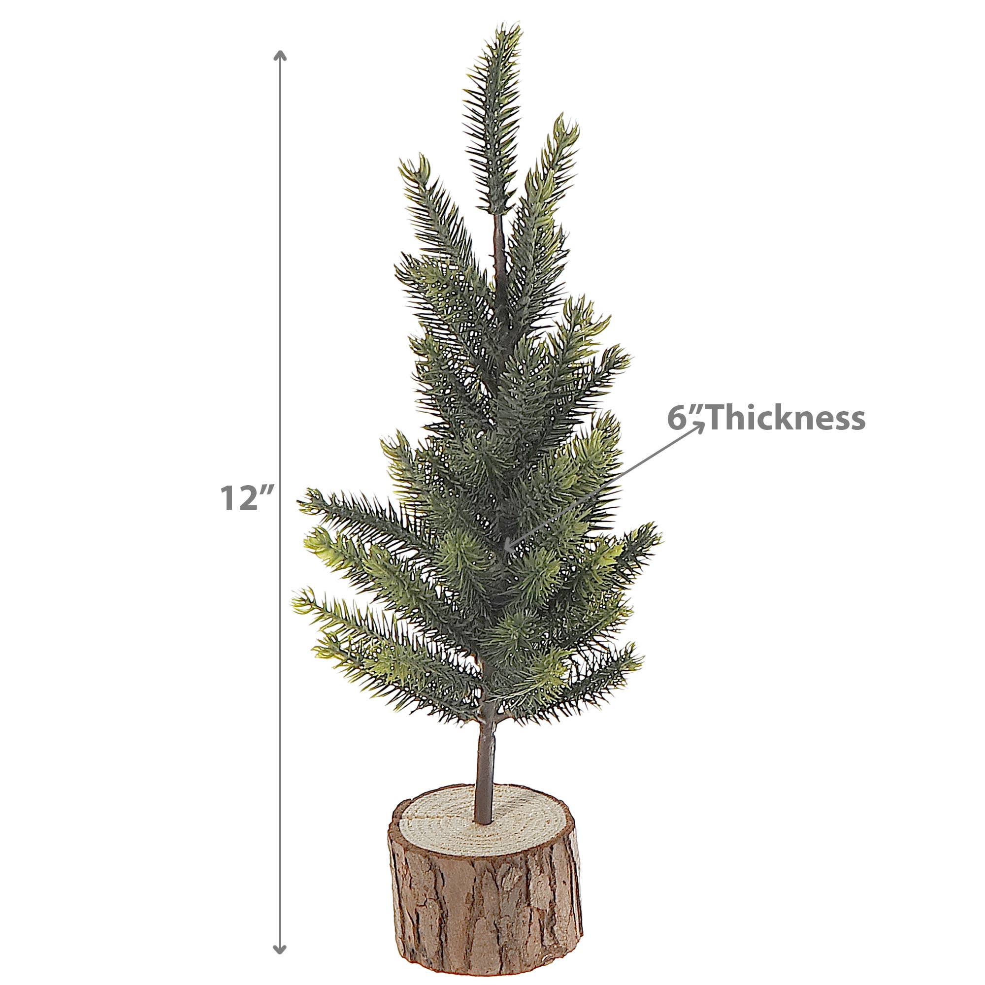 IH Casa Decor - Wholesale Christmas Decoration - PINE TREE WITH WOODEN LOG BASE (12")2