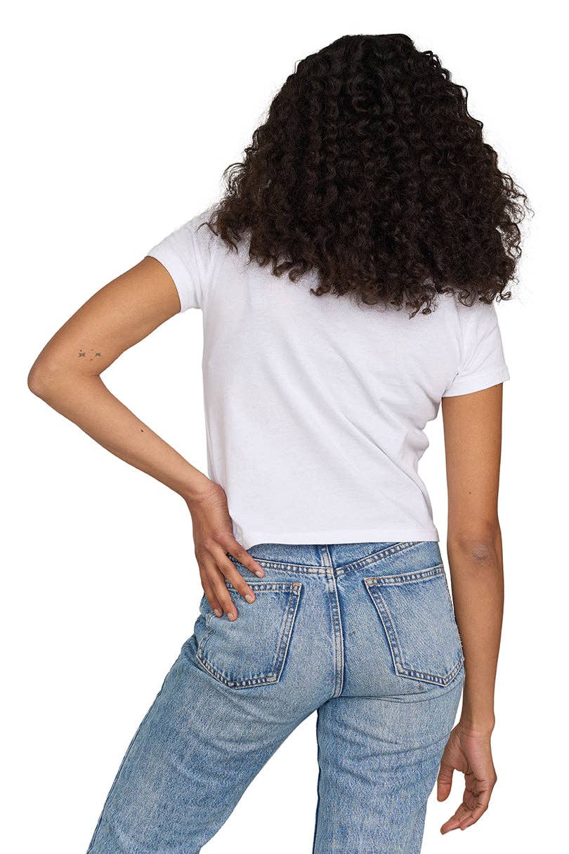 US Blanks - Wholesale T-Shirt - Women's - Baby Rib Crop Tee - 100% Organic Cotton 1x1 rib, 5.7 oz5