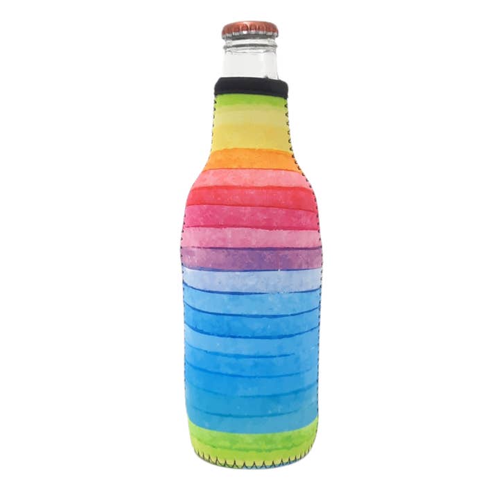 Rainbow 12oz Bottleneck Sleeve for wholesale by Drink Handlers