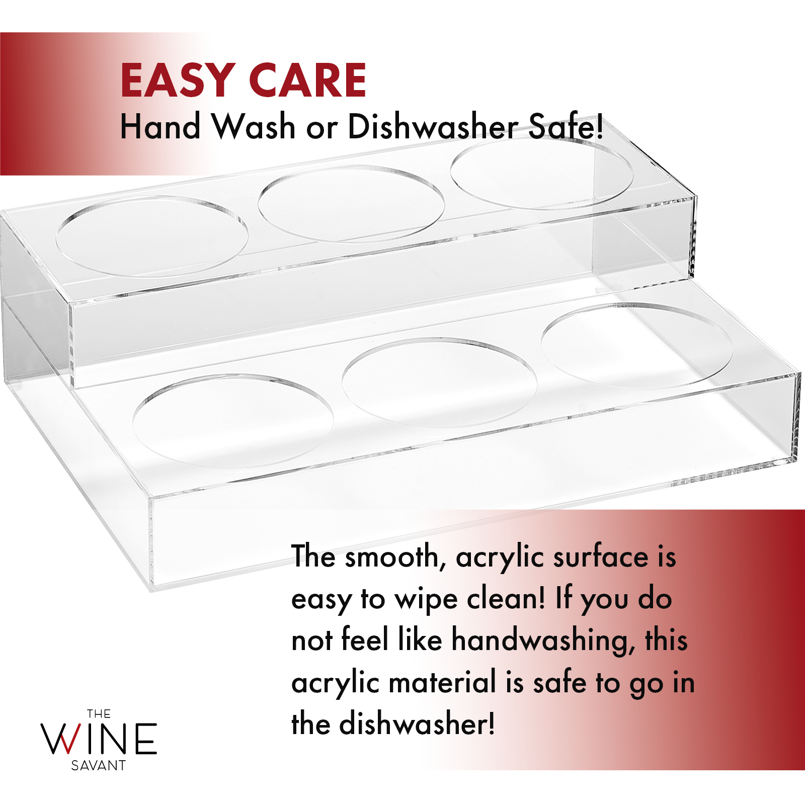 The Wine Savant /  Khen Glassware – wholesale Bottle rack/holder – Acrylic Plastic Bottle Holder | 2-Tiered | 6 Bottle Rack3