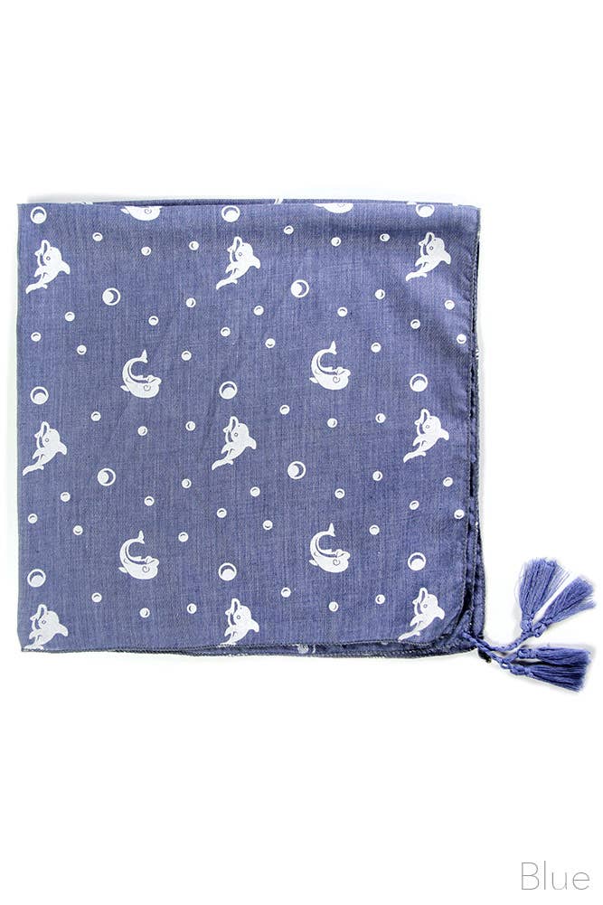 Hana – wholesale Scarf – Women's – Dolphin Pattern Neckerchief4