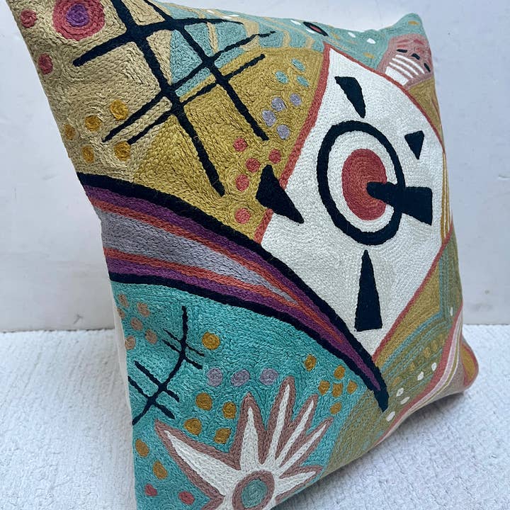natural habitat - Vendita all'ingrosso Cuscini decorativi - Cuscino Chainstitch Kandinsky 45,7 cm #7 luminoso