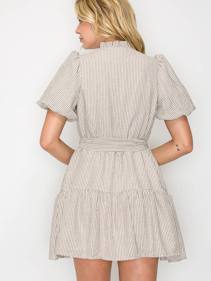 LoveWednesday - Wholesale Dress - Women's - Tortilla Stripe Mini Dress - LWD29188