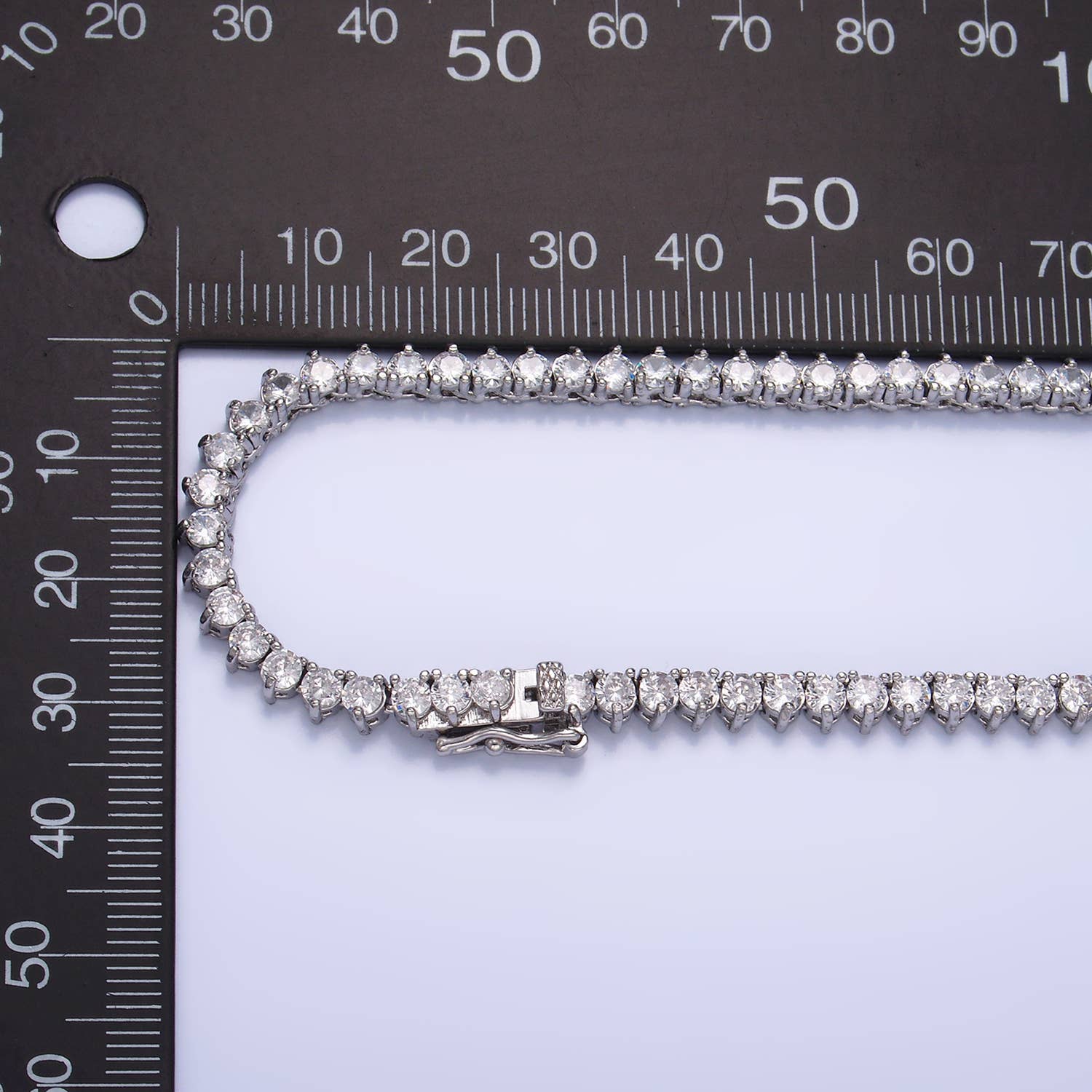 Aim Eternal – wholesale Link & chain necklace – Silver Clear CZ Tennis Chain Necklace | WA-26622