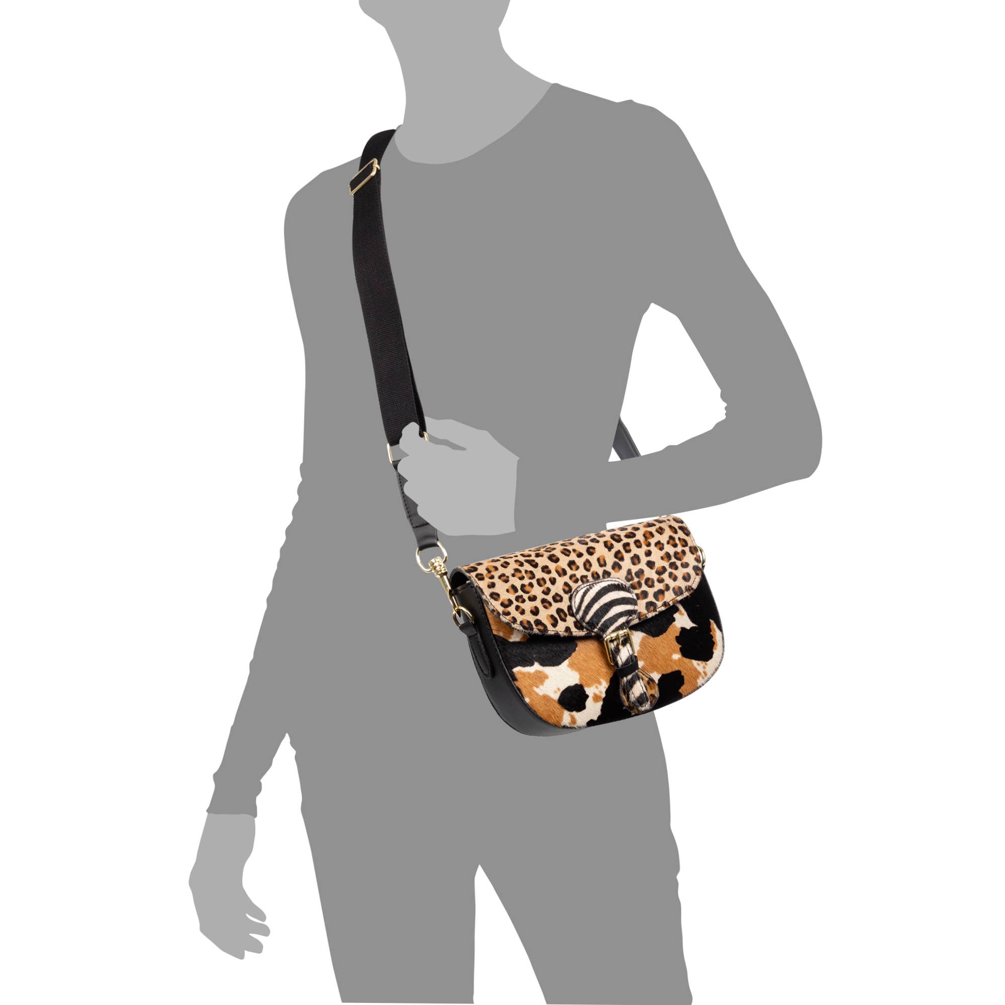 FIRENZE ARTEGIANI - Wholesale Shoulder Bag - Women's - Anghiari shoulder bag. Genuine Cavallino animal print leather.33
