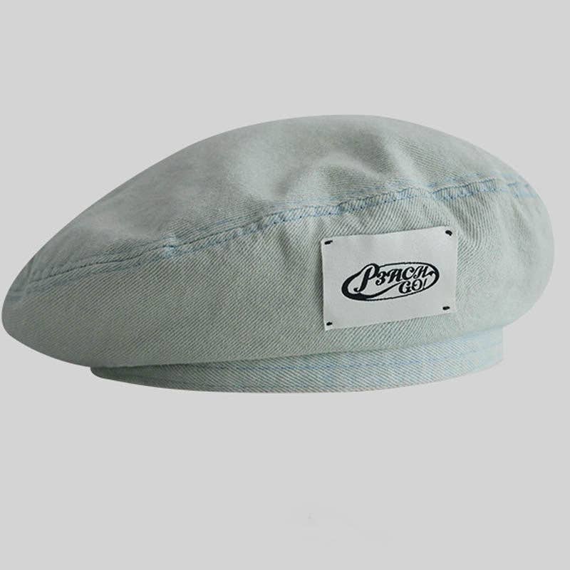 Dipped Shop - Wholesale Newsboy/Schoolboy Hat - Women's - Trendy Denim Solid Color Beret Hat DP25E9760