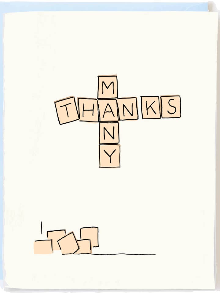 Cute Thank You Card - Scrabble Wedding Bridal Everyday for wholesale by Pop + Paper