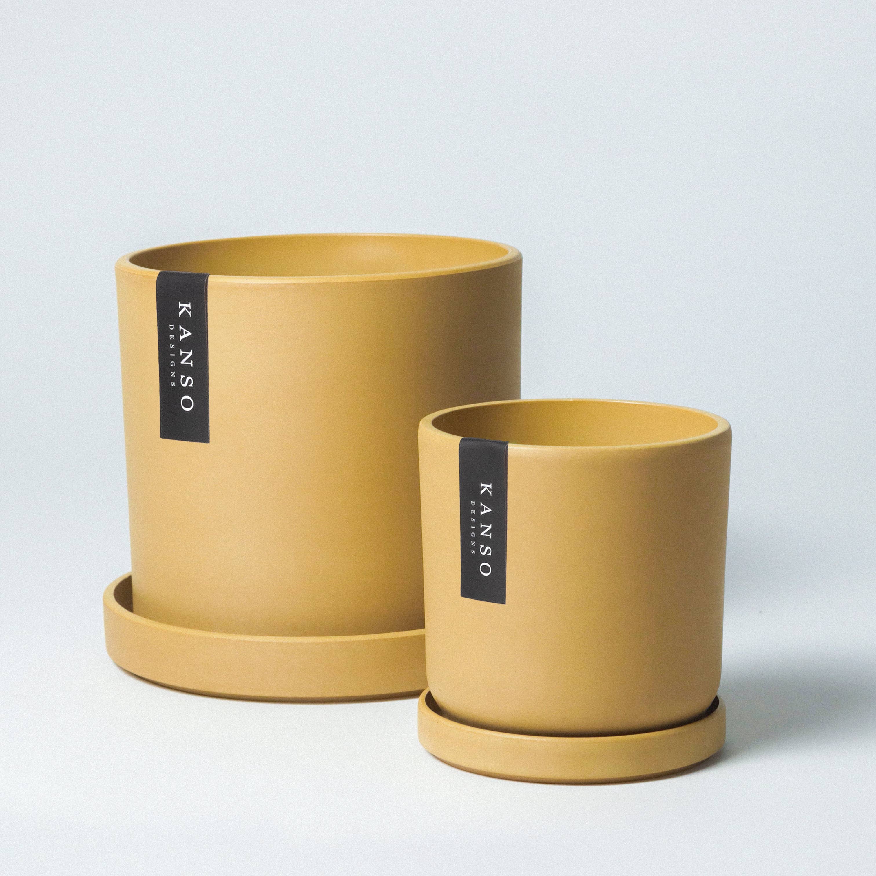 Kanso Designs - Vente Pot - Jardinières et soucoupes à graines de moutarde et en argile saupoudrée de 7 et 4 pouces 6