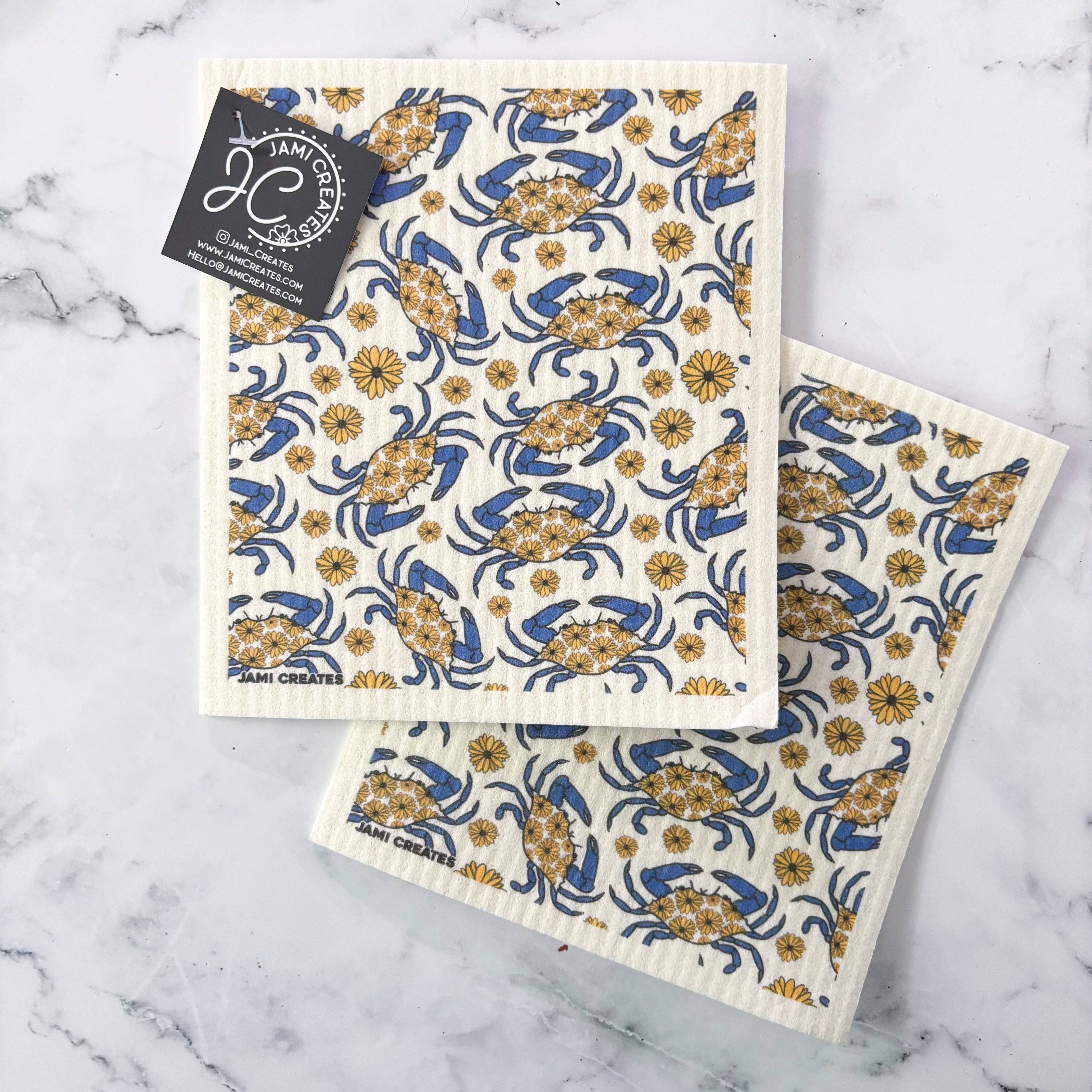 Jami Creates - Wholesale Dishcloth - Maryland Blue Crab Swedish Dish Cloth1