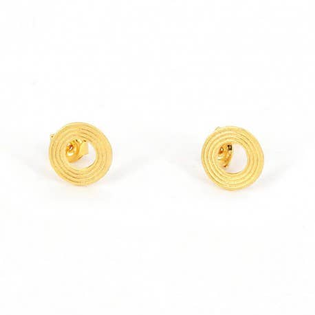 Boucles d'oreilles en argent plaqué or. Boucles d'oreilles pression argent pour la vente par Korczynski Design Jewellery