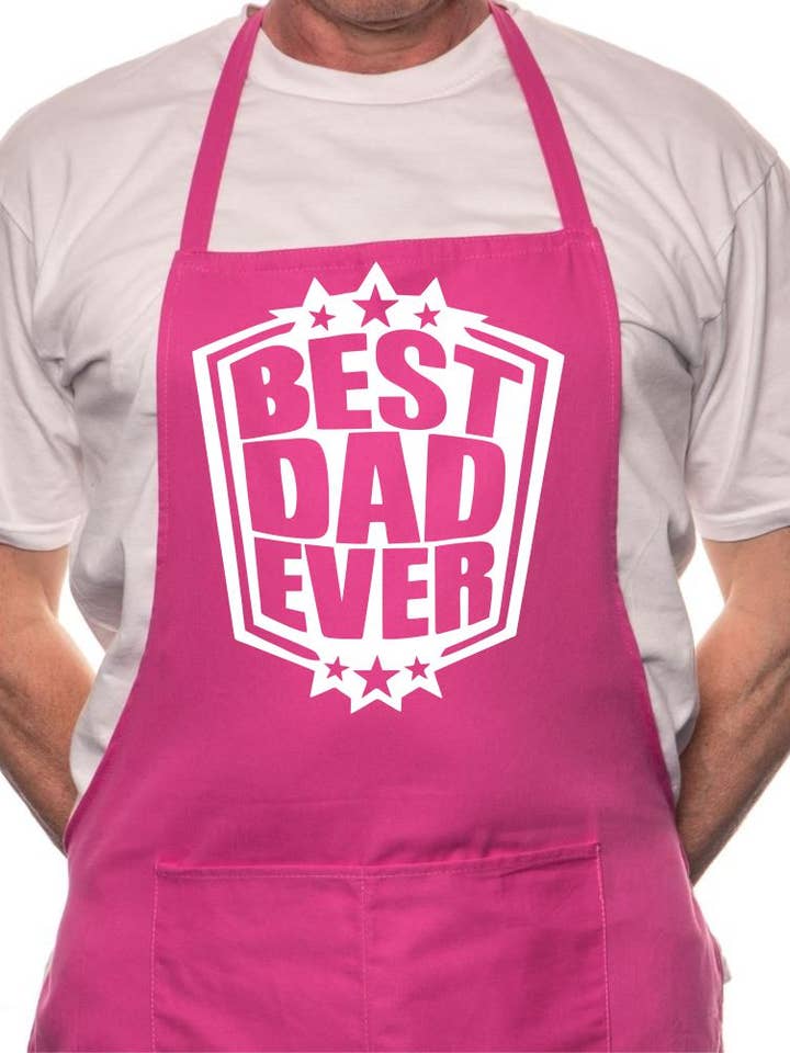Best Dad Ever Fathers Day BBQ Cooking Novelty Apron for wholesale by Print4U
