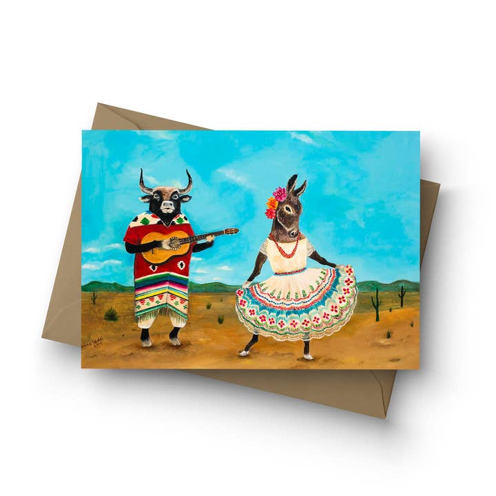 ”La Serenata de la Burra” Enkelkort för wholesale av Jahna Vashti