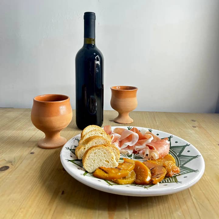 Etnico del Mondo - Wholesale Decorative Plate/Dish/Bowl - Decorative Flat Plate Tunisian Hand-Painted Ceramic #17