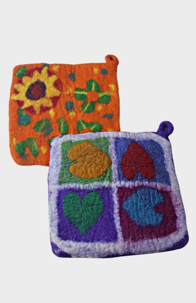 Ganesh Himal Trading - Vente Gants de cuisine/maniques - Manique en feutre colorée3