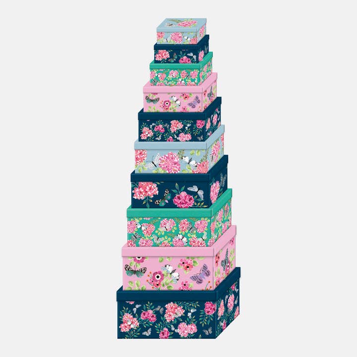 The Gifted Stationery Company – wholesale Gift box – Nested Gift Box Set (10pcs) - Flutter1