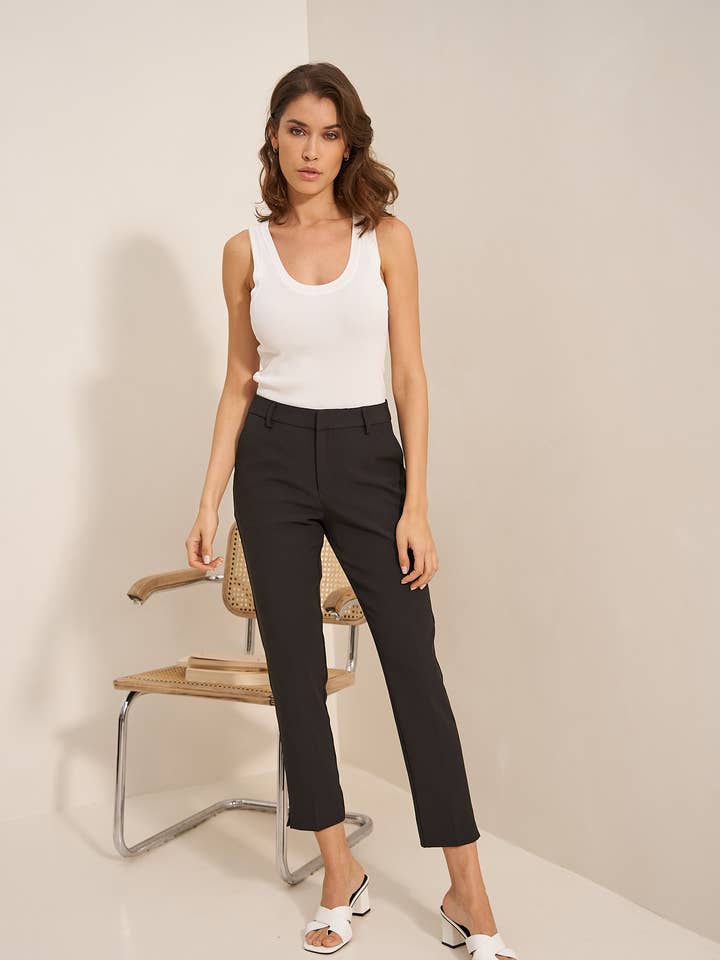 Attentif Paris - Vendita all'ingrosso Pantalone - Donna - Pantaloni a vita alta taglio sigaretta32