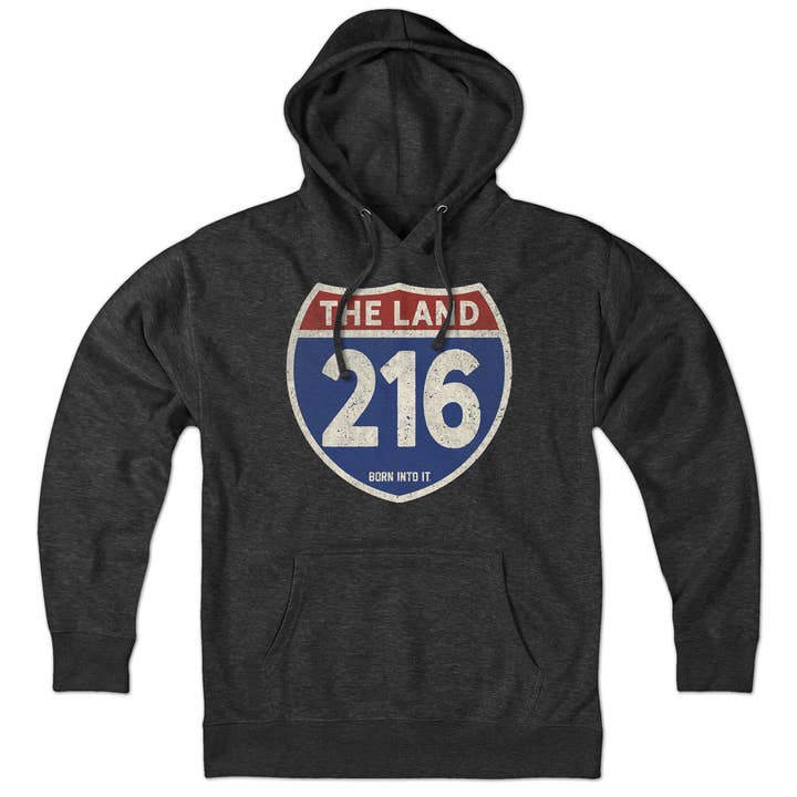 Cleveland "The Land" 216 Interstate Sign Hoodie for wholesale by Born Into It