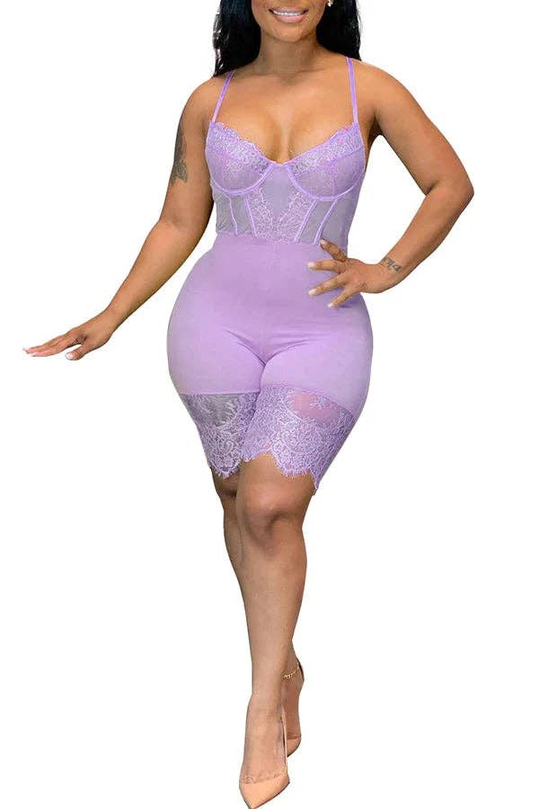 MB Fashion Wholesale - Wholesale Jumpsuit - Women's - MB FASHION Lace Romper with Detailing and Adjustable 5251R 7